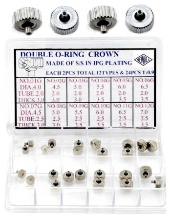 Double O-Ring Steel Crown Assortment (24 pc) WM30.2019