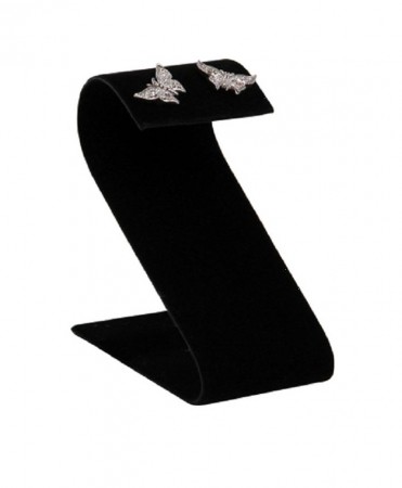 1 pr Earring Stand-Black Leather (1 1/2 x 2 1/8 x 3 1/4") DP25.601-01