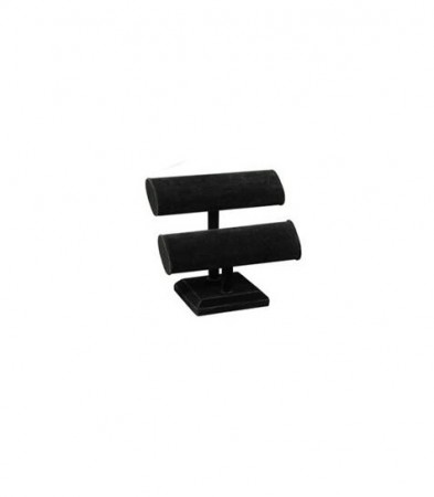 Double Bracelet T-Bar Black Velvet (7 1/2 x 7") DP10.457-99