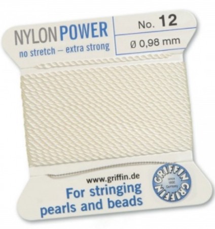 Nylon Bead Cord White #12 NY05-1201