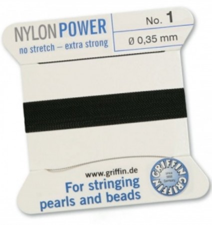 Nylon Bead Cord Black #1 NY05-199