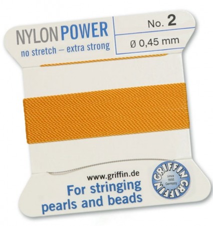 Nylon Bead Cord Amber #2 NY05-242