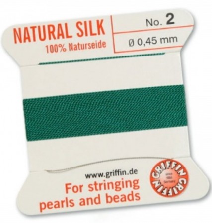 Silk Bead Cord Green #2 SL05-254