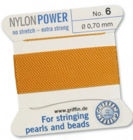 Nylon Bead Cord Amber #6 NY05-642