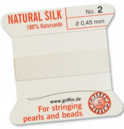 Silk Bead Cord White #2 SL05-201