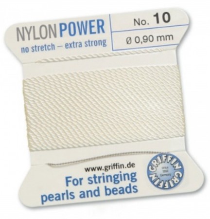 Nylon Bead Cord White #10 NY05-1001