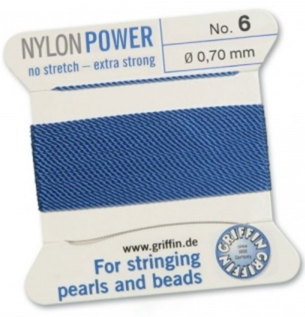 Nylon Bead Cord Blue #6 NY05-664