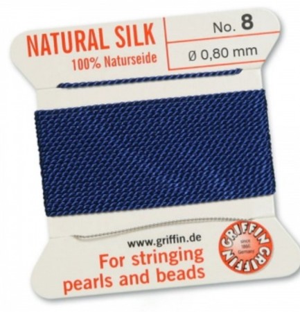 Silk Bead Cord Dark Blue #8 SL05-866