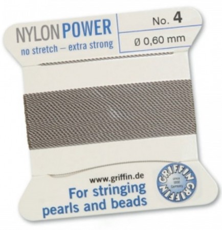 Nylon Bead Cord Gray #4 NY05-490