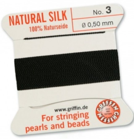 Silk Bead Cord Black #3 SL05-399
