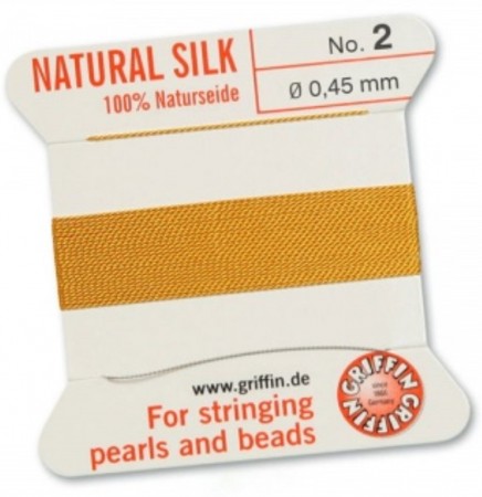 Silk Bead Cord Amber #2 SL05-242