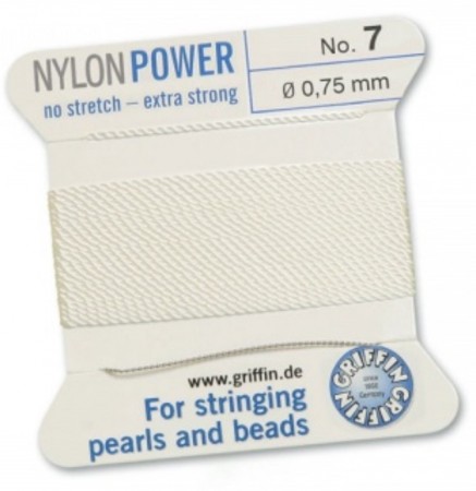 Nylon Bead Cord White #7 NY05-701