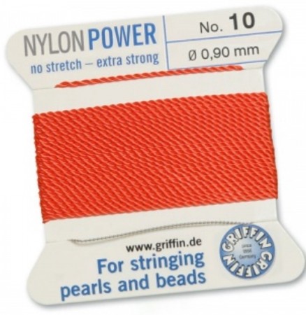 Nylon Bead Cord Coral #10 NY05-1030