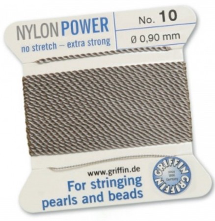 Nylon Bead Cord Gray #10 NY05-1090