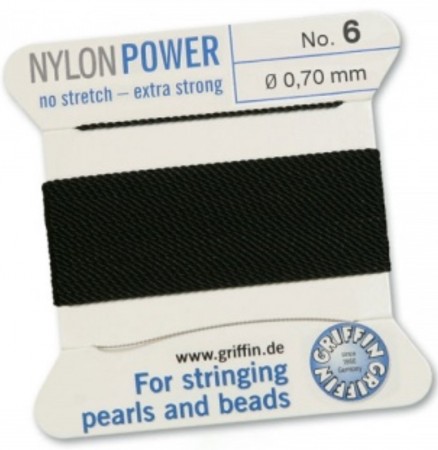 Nylon Bead Cord Black #6 NY05-699