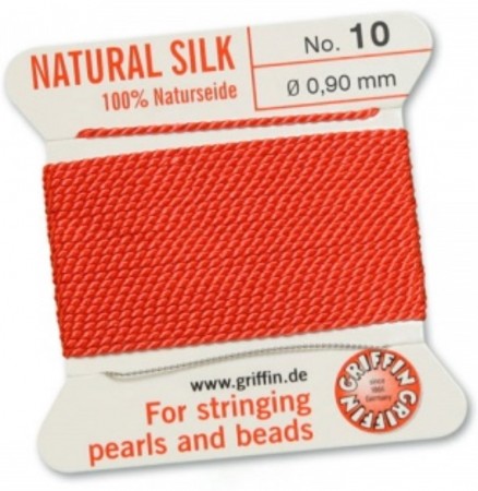 Silk Bead Cord Coral #10 SL05-1030