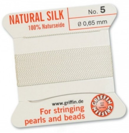 Silk Bead Cord White #5 SL05-501