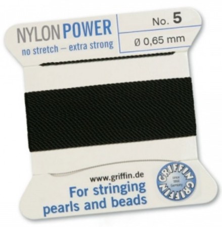 Nylon Bead Cord Black #5 NY05-599