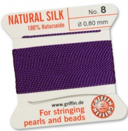 Silk Bead Cord Amethyst #8 SL05-872