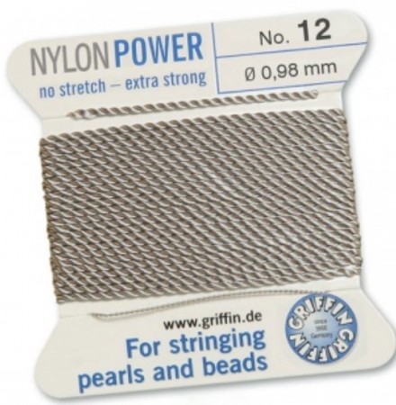 Nylon Bead Cord Gray #12 NY05-1290