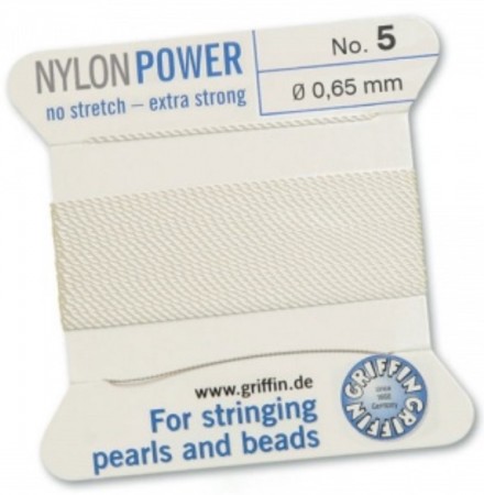 Nylon Bead Cord White #5 NY05-501