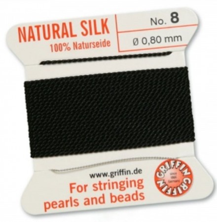 Silk Bead Cord Black #8 SL05-899