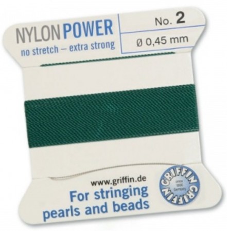 Nylon Bead Cord Green #2 NY05-254