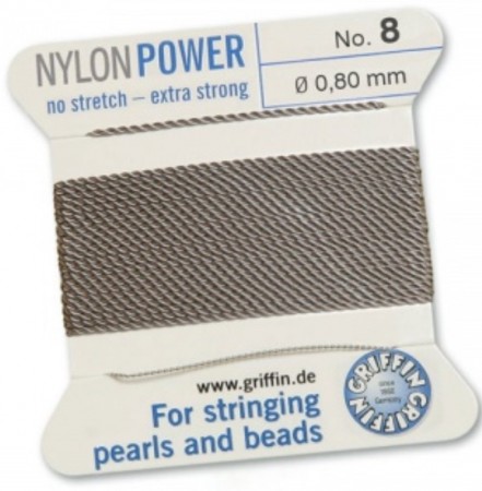 Nylon Bead Cord Gray #8 NY05-890