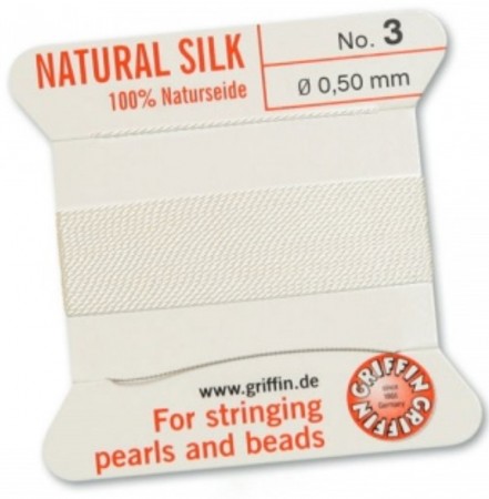 Silk Bead Cord White #3 SL05-301
