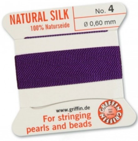Silk Bead Cord Amethyst #4 SL05-472