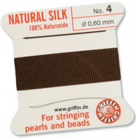 Silk Bead Cord Brown #4 SL05-485