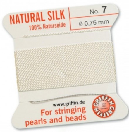 Silk Bead Cord White #7 SL05-701