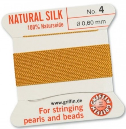 Silk Bead Cord Amber #4 SL05-442