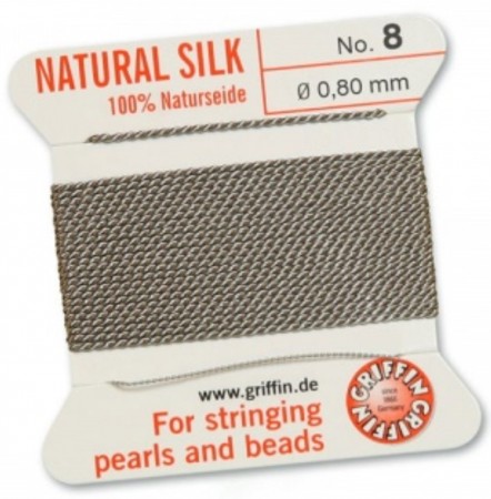 Silk Bead Cord Gray #8 SL05-890