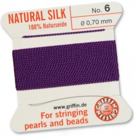 Silk Bead Cord Amethyst #6 SL05-672