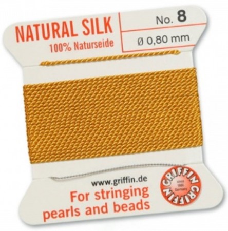 Silk Bead Cord Amber #8 SL05-842