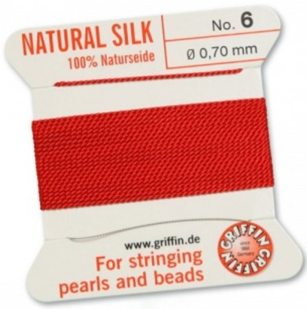 Silk Bead Cord Red #6 SL05-620
