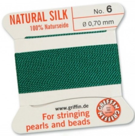 Silk Bead Cord Green #6 SL05-654