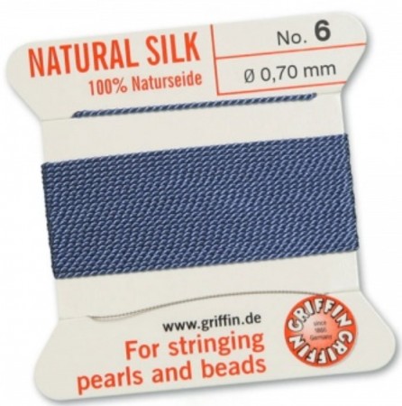 Silk Bead Cord Blue #6 SL05-664