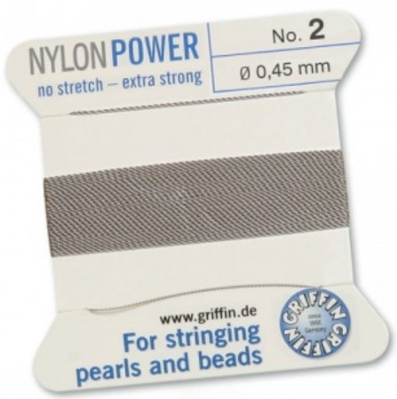 Nylon Bead Cord Gray #2 NY05-290