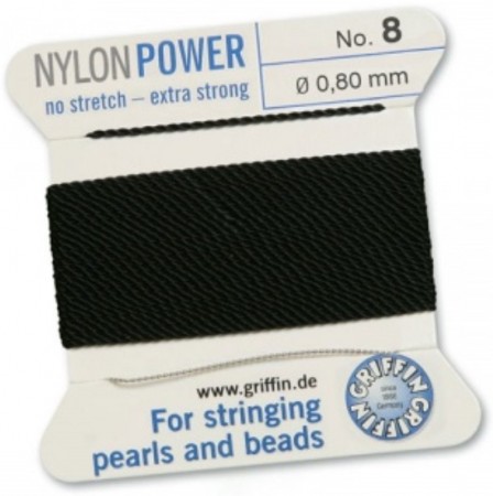 Nylon Bead Cord Black #8 NY05-899