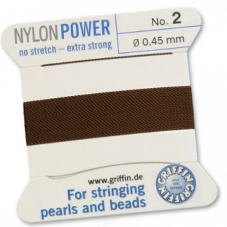 Nylon Bead Cord Brown #2 NY05-285