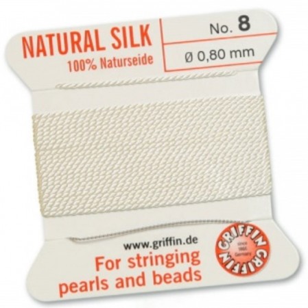 Silk Bead Cord White #8 SL05-801