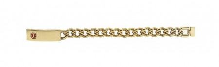 Medic-Alert Mens Heavy Gold Tone Link Bracelet DTJ-49