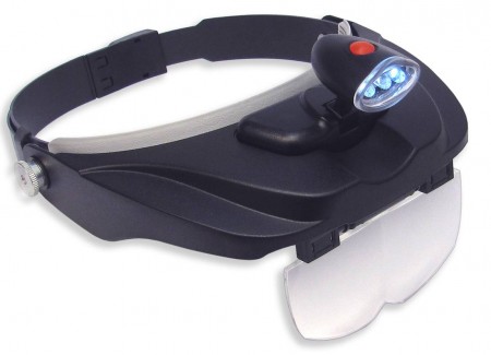 Headband Magnifier w/Detachable LED & 4 Lenses 290.0570