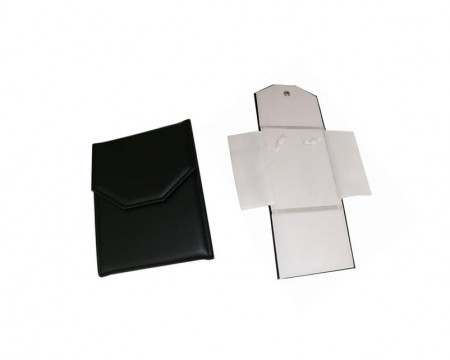 Folder Leather/Satin (8 x 6)-Blk/Wht (6 x 8¼") BX55.204