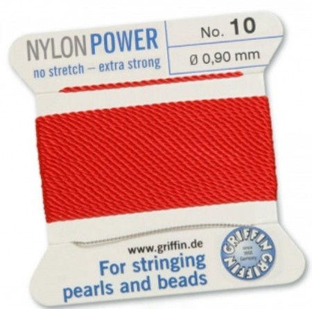 Nylon Bead Cord Red #10 NY05-1020
