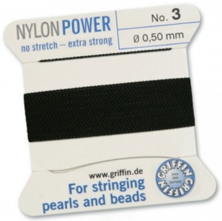 Nylon Bead Cord Black #3 NY05-399