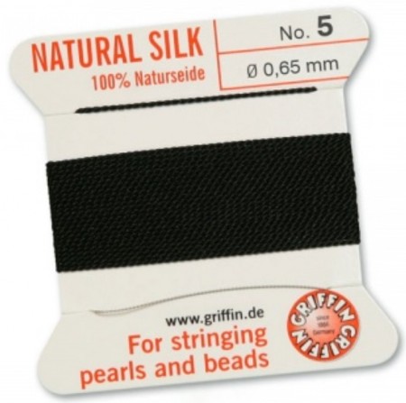 Silk Bead Cord Black #5 SL05-599
