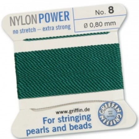 Nylon Bead Cord Green #8 NY05-854